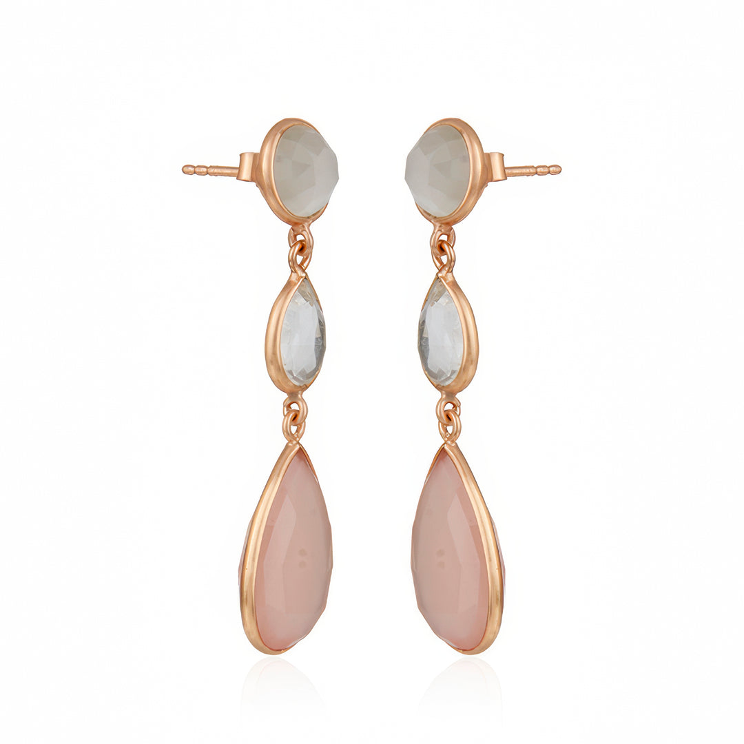 Maya Earrings Rose Chalcedony
