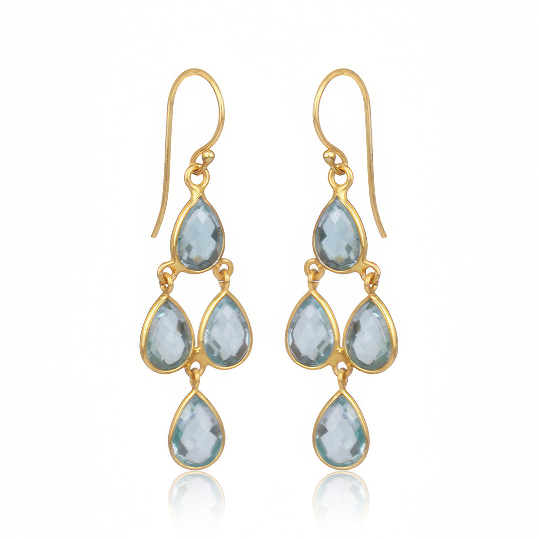 Blue Topaz Chandelier Earrings