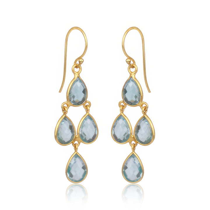 Blue Topaz Chandelier Earrings