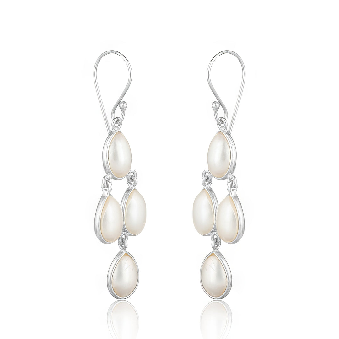 Pearl Chandelier Earrings Silver