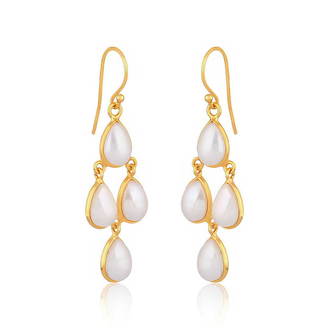 Pearl Chandelier Earrings Gold