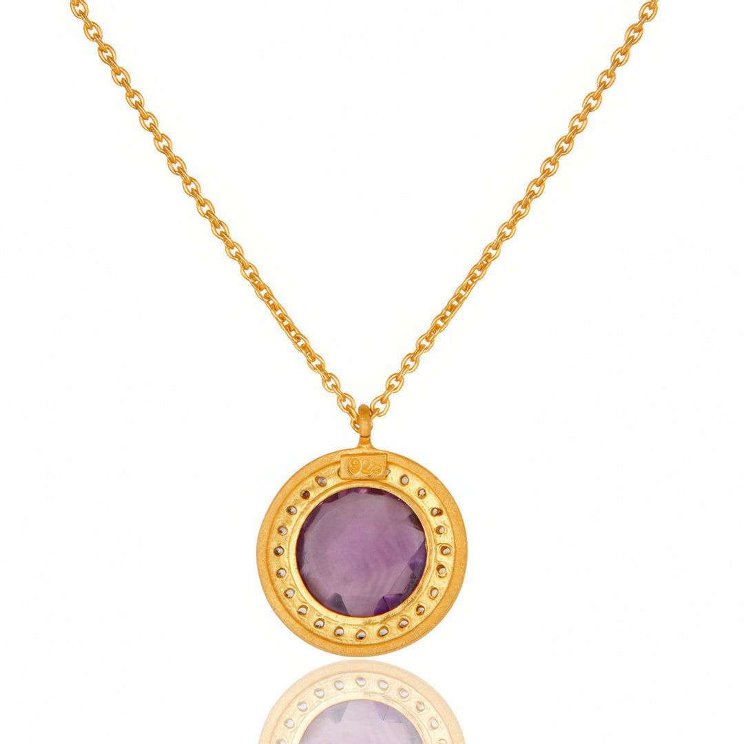 Amethyst Halo Necklace