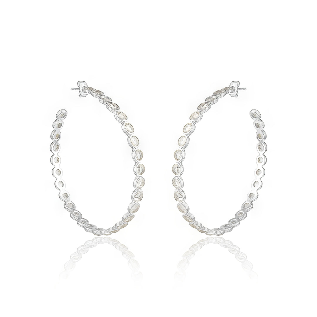 Zirconia Chrysta Earrings L-Silver