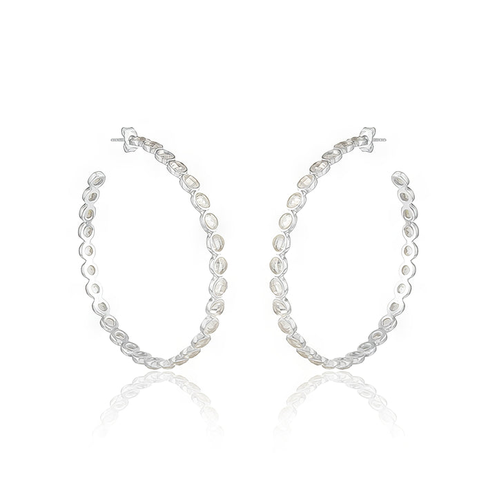 Zirconia Chrysta Earrings L-Silver