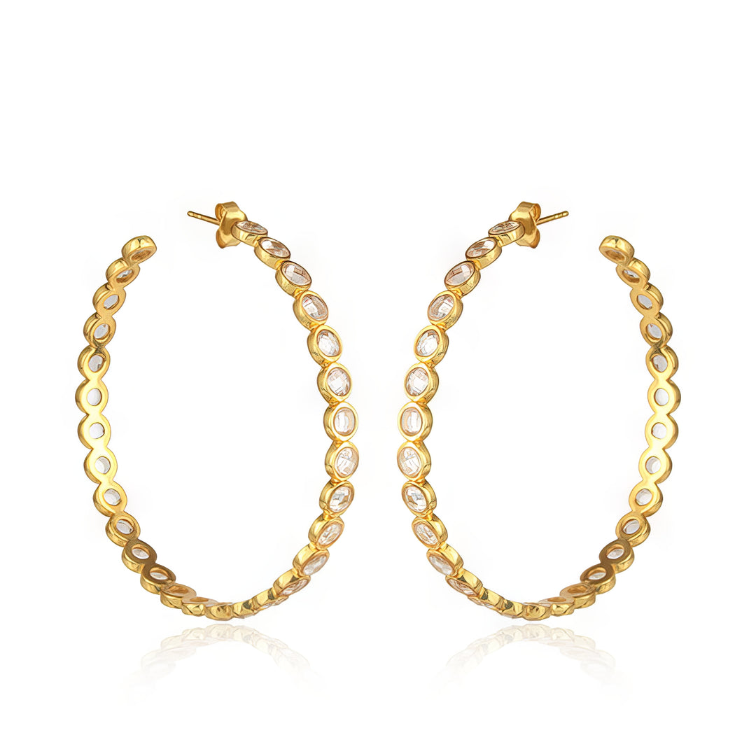 Zirconia Chrysta Earrings L-Gold