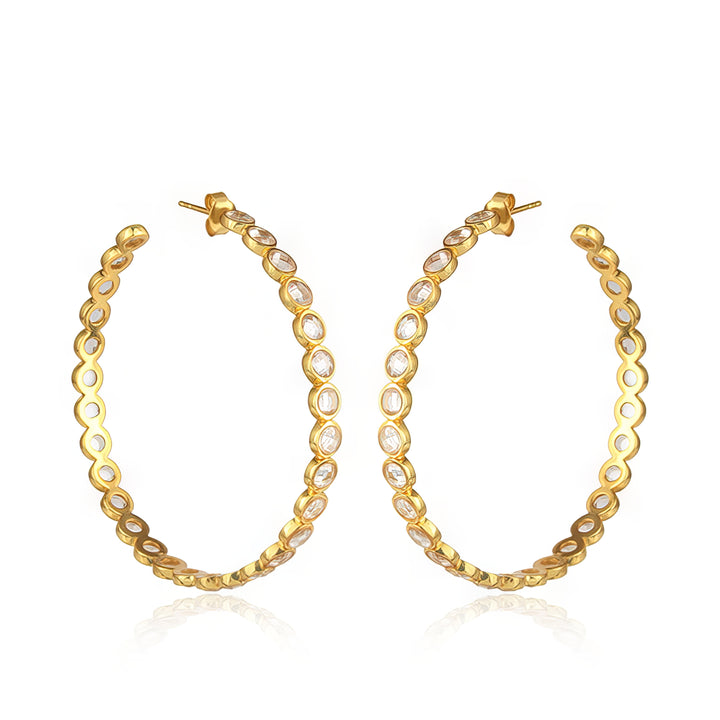 Zirconia Chrysta Earrings L-Gold