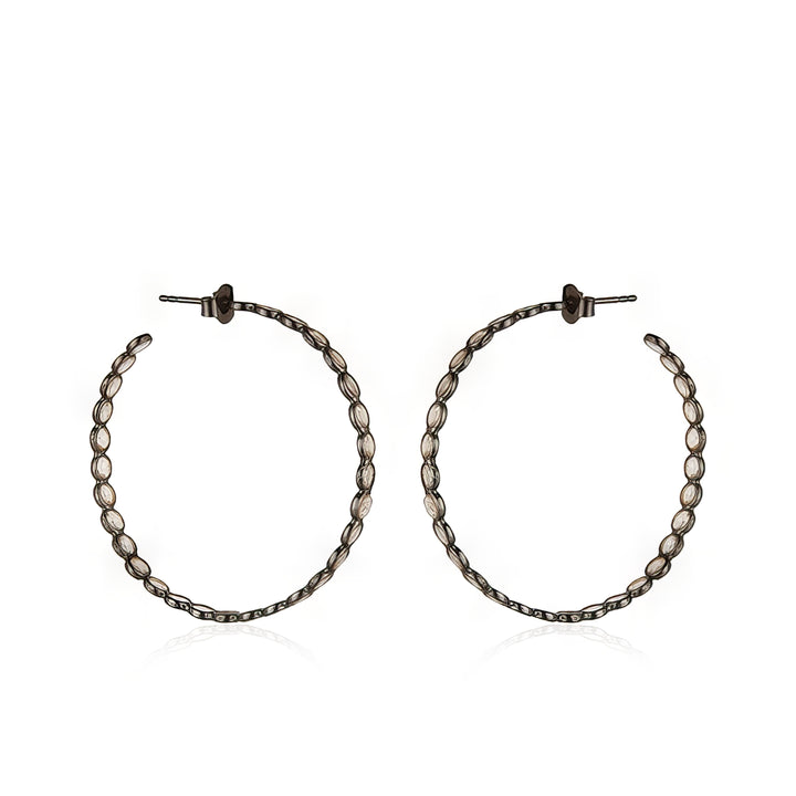 Zirconia Chrysta Earrings L-Black