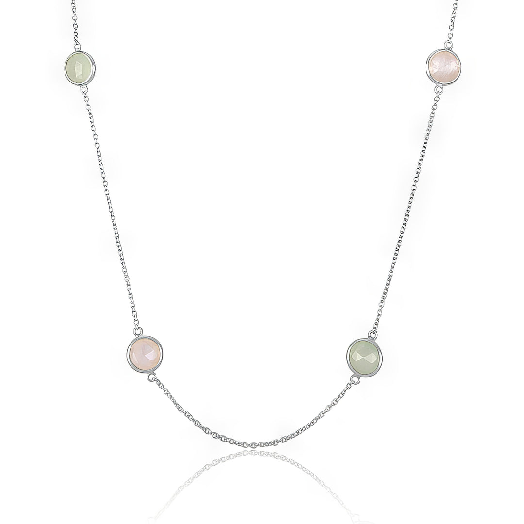 Moonstone Confetti Necklace Silver