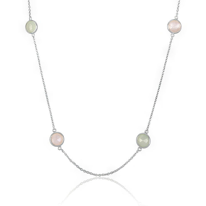 Moonstone Confetti Necklace Silver