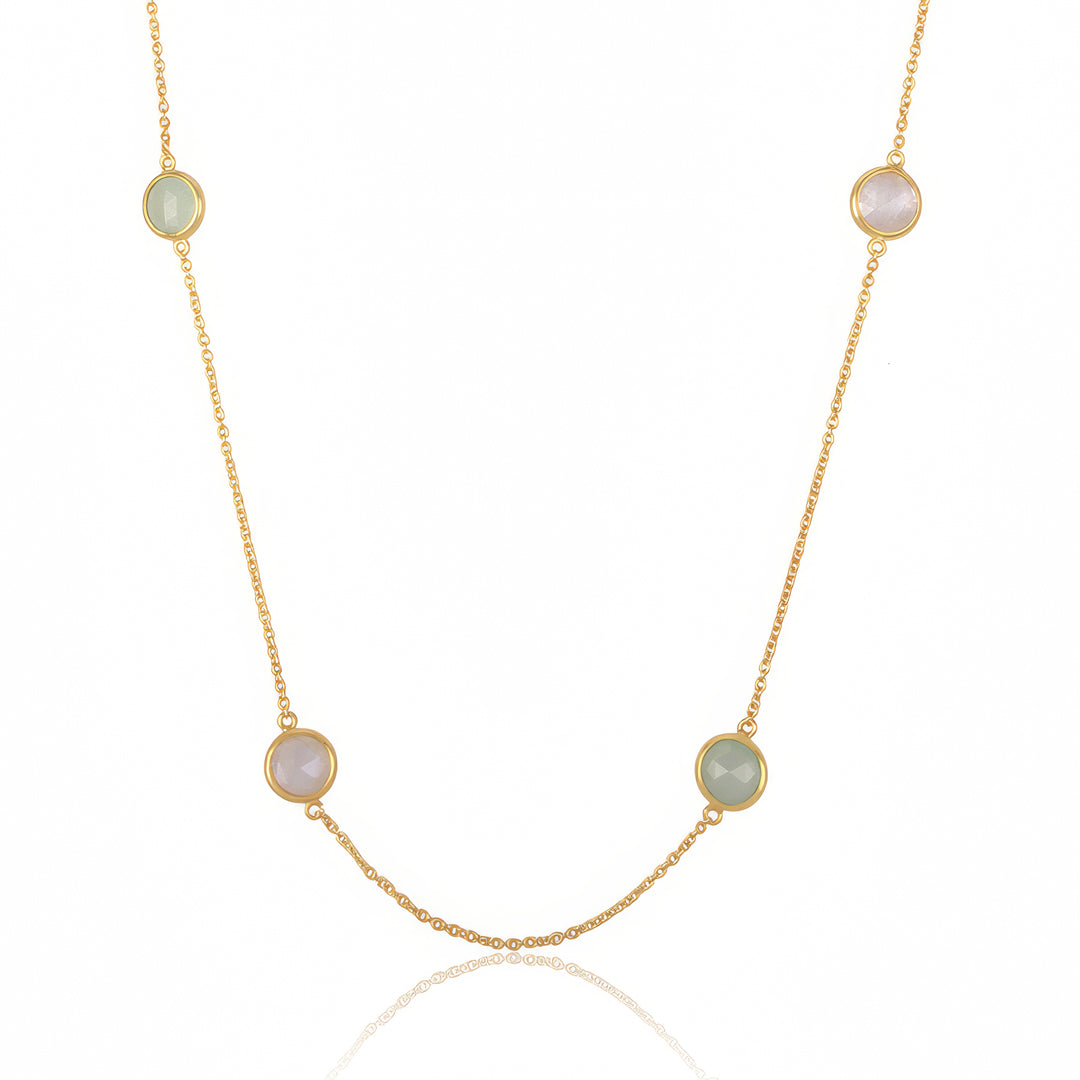 Moonstone Confetti Necklace Gold