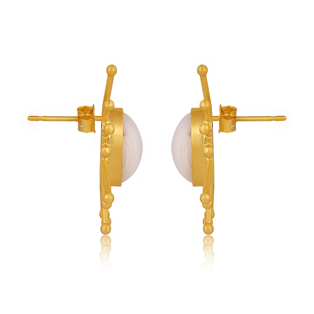 Here Comes the Sun Pearl Earrings in 18ct Gold-Plated Sterling Silver