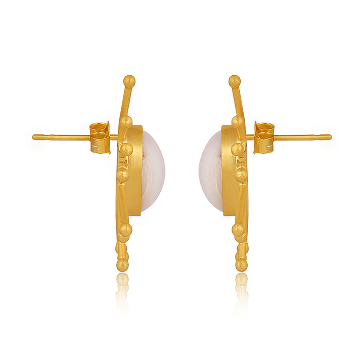 Here Comes the Sun Pearl Earrings in 18ct Gold-Plated Sterling Silver