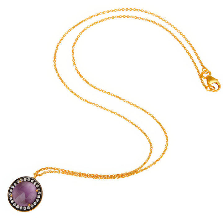 Amethyst Halo Necklace