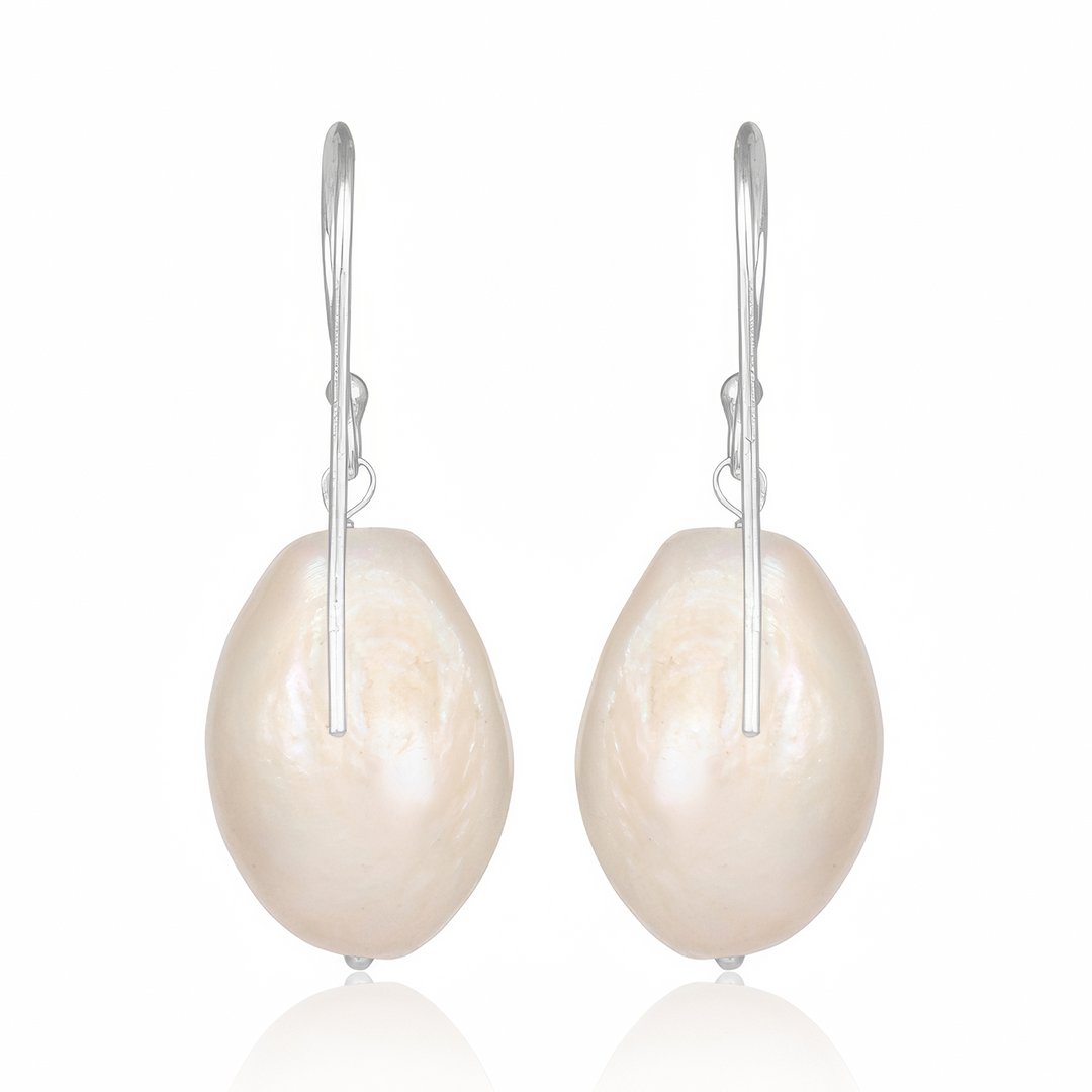 Luna Freshwater Pearl Sterling Silver Drop Earrings