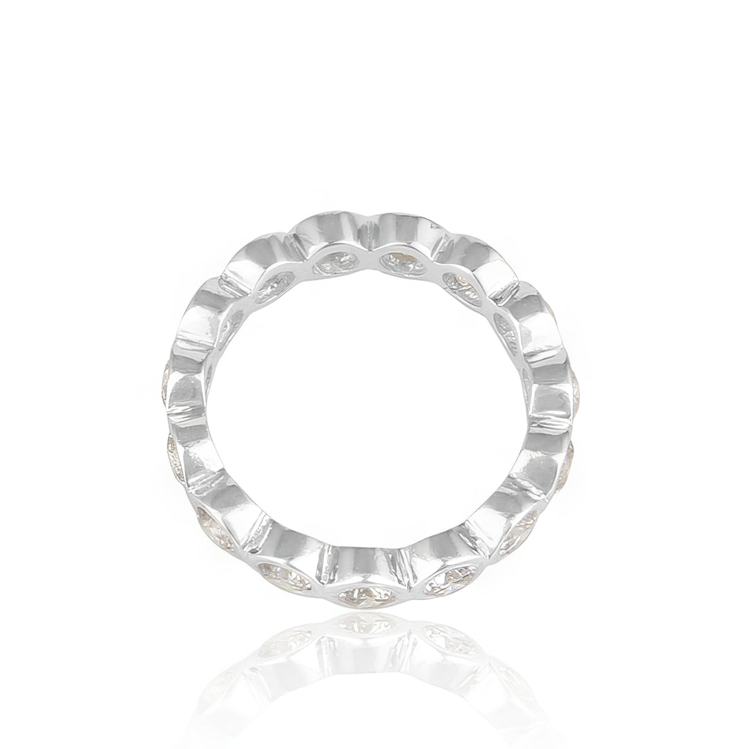 Zirconia Aria Ring in Solid Sterling Silver with Round Cut Cubic Zirconia