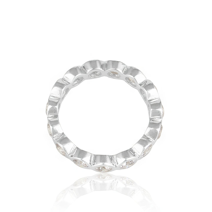 Zirconia Aria Ring in Solid Sterling Silver with Round Cut Cubic Zirconia
