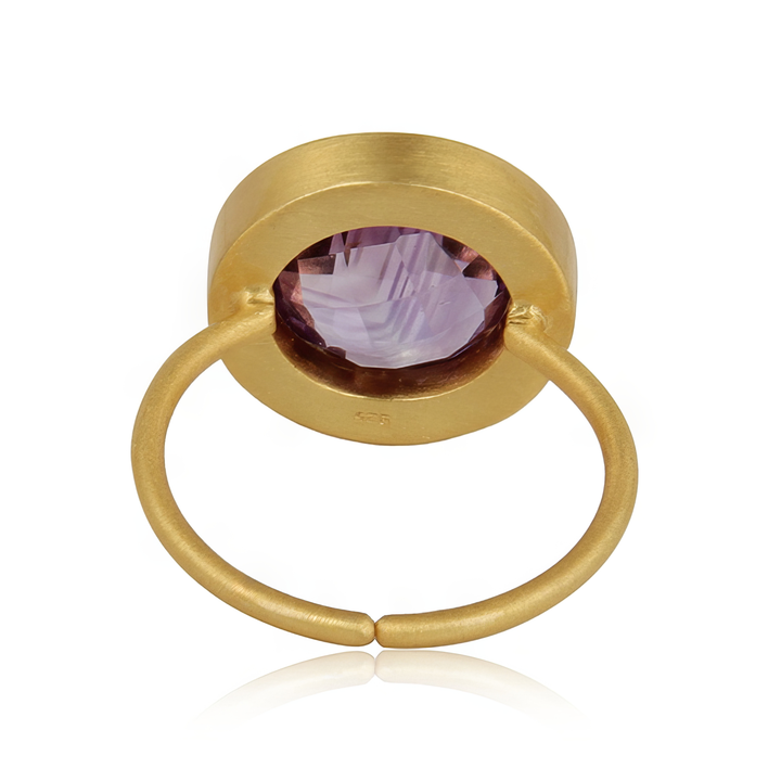 Amethyst Halo Ring