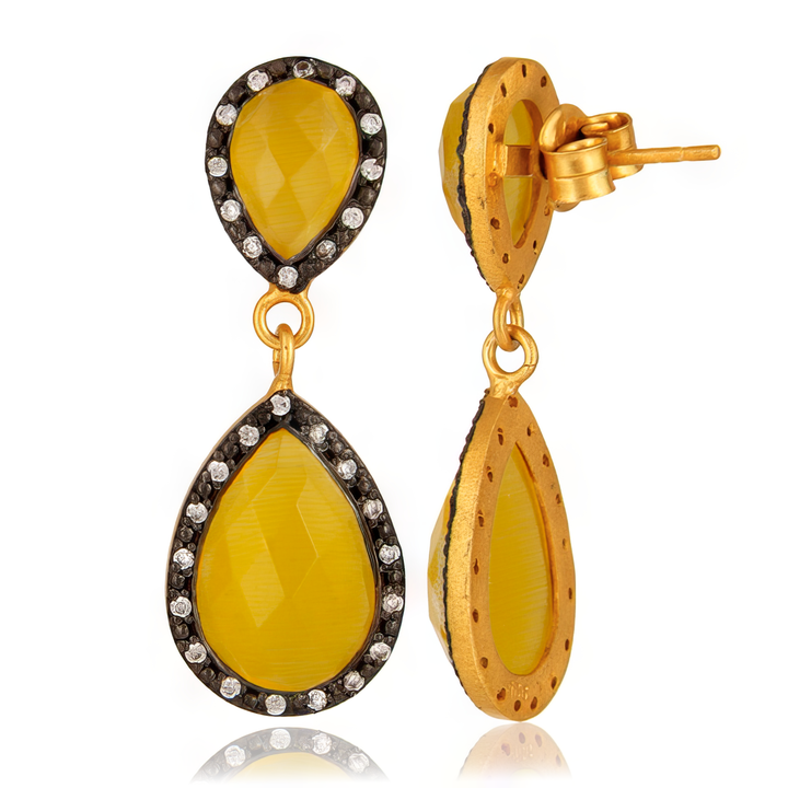 Yellow Moonstone Krika Earrings