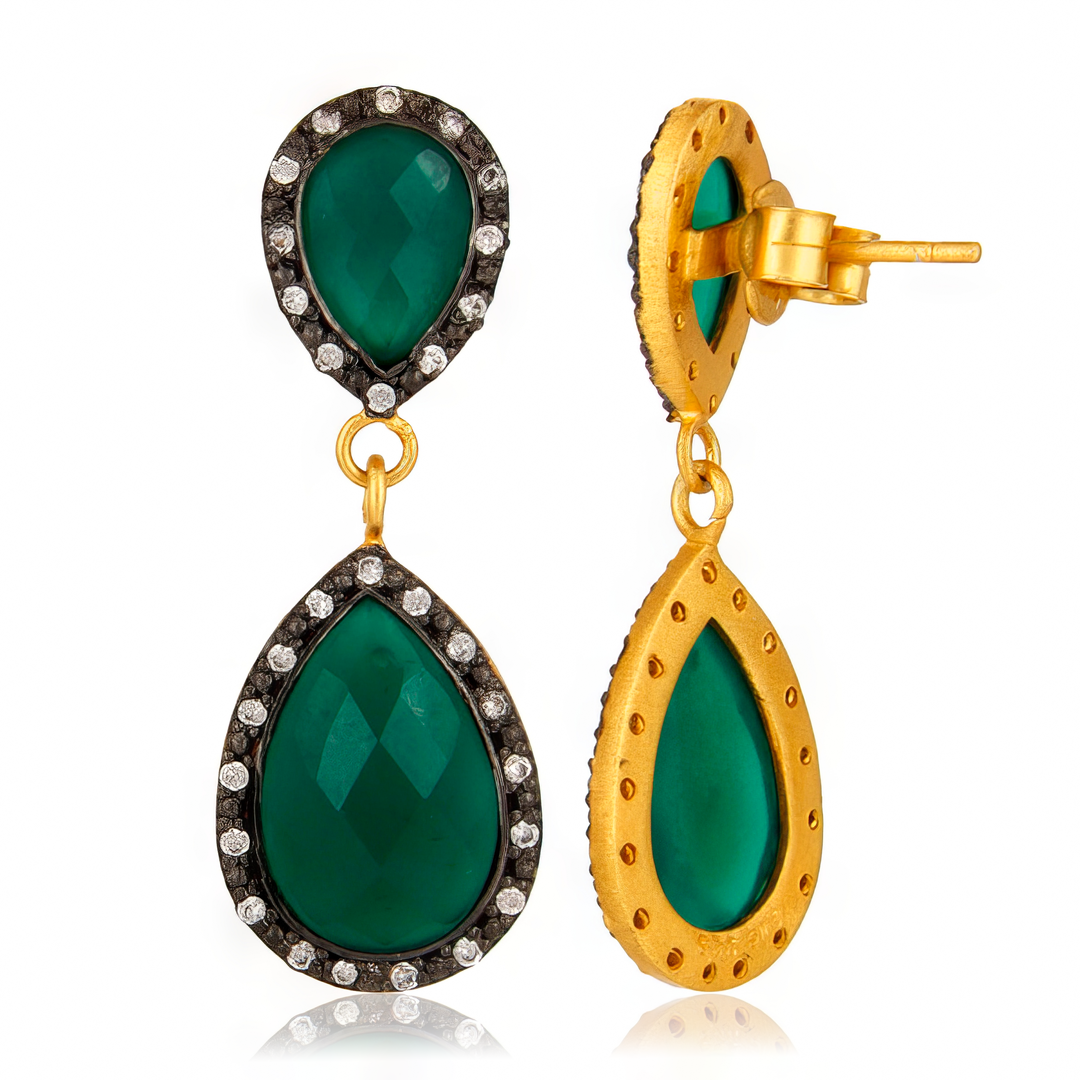 Green Onyx Krika Earrings