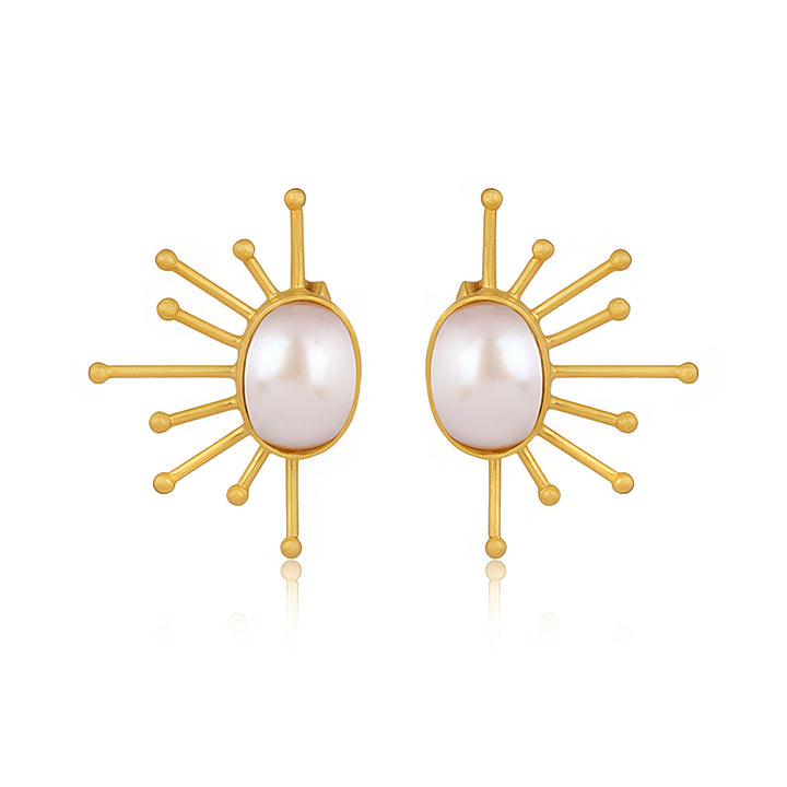 Here Comes the Sun Pearl Earrings in 18ct Gold-Plated Sterling Silver
