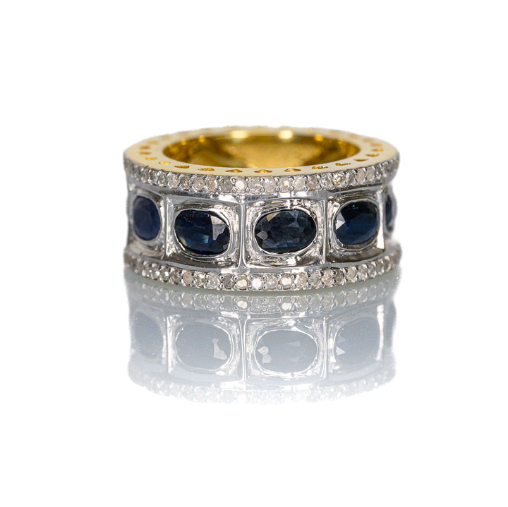 All-Blue Sapphire Chrysler Ring