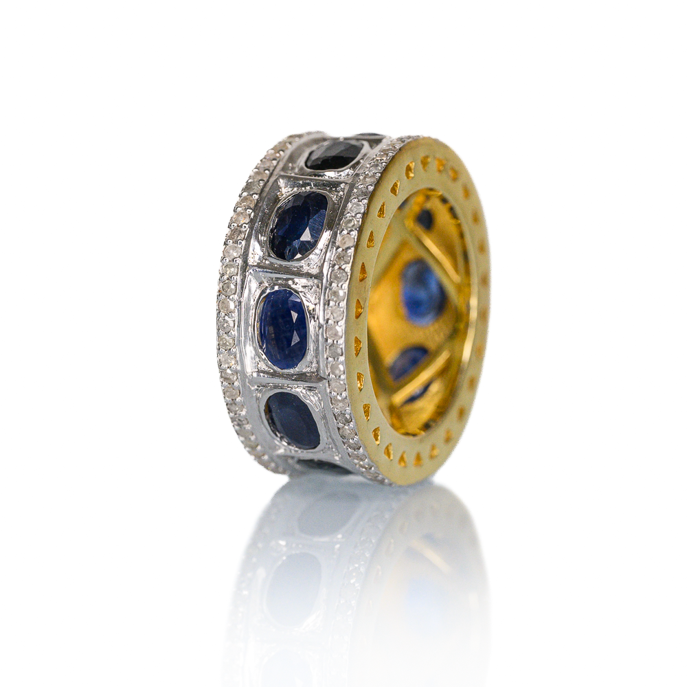 All-Blue Sapphire Chrysler Ring