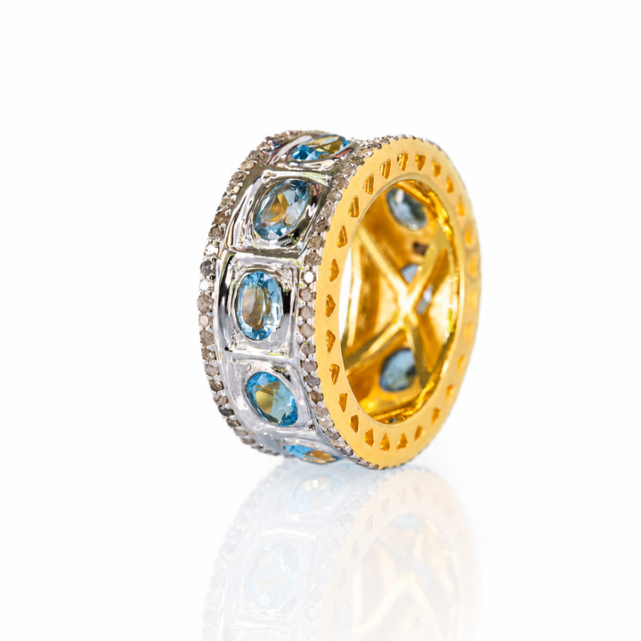 All-Blue Topaz Chrysler Ring