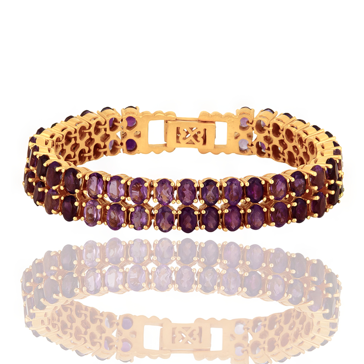 Amethyst Krika Tennis Bracelet in 18K Gold-Plated Sterling Silver
