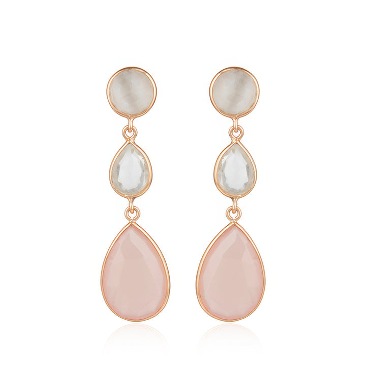 Maya Earrings Rose Chalcedony