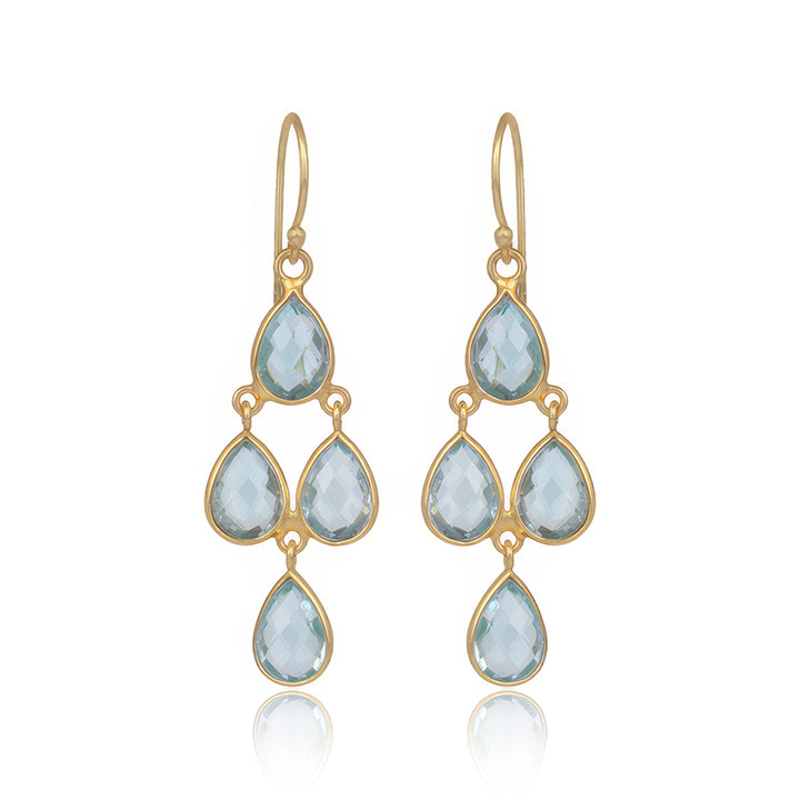 Blue Topaz Chandelier Earrings