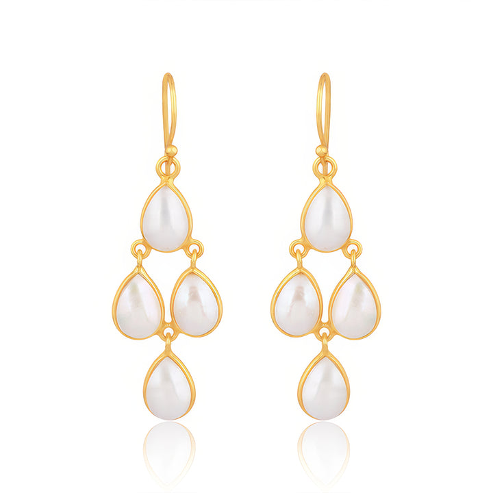 Pearl Chandelier Earrings Gold
