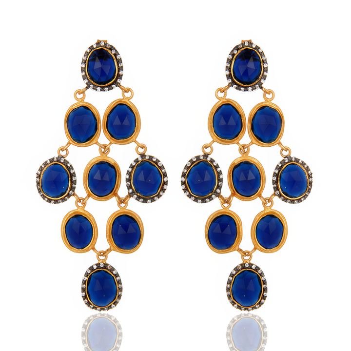Blue Sapphire India Chandelier Earring