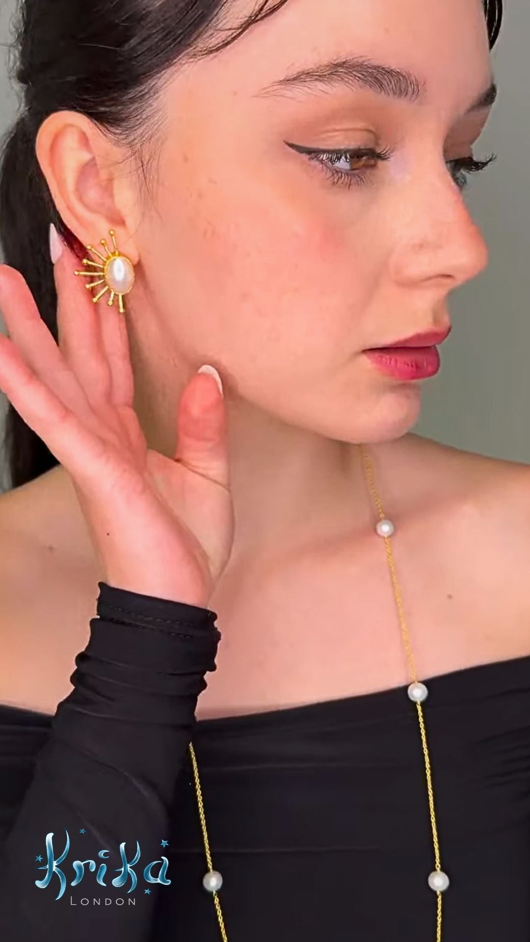 Here Comes the Sun Pearl Earrings in 18ct Gold-Plated Sterling Silver