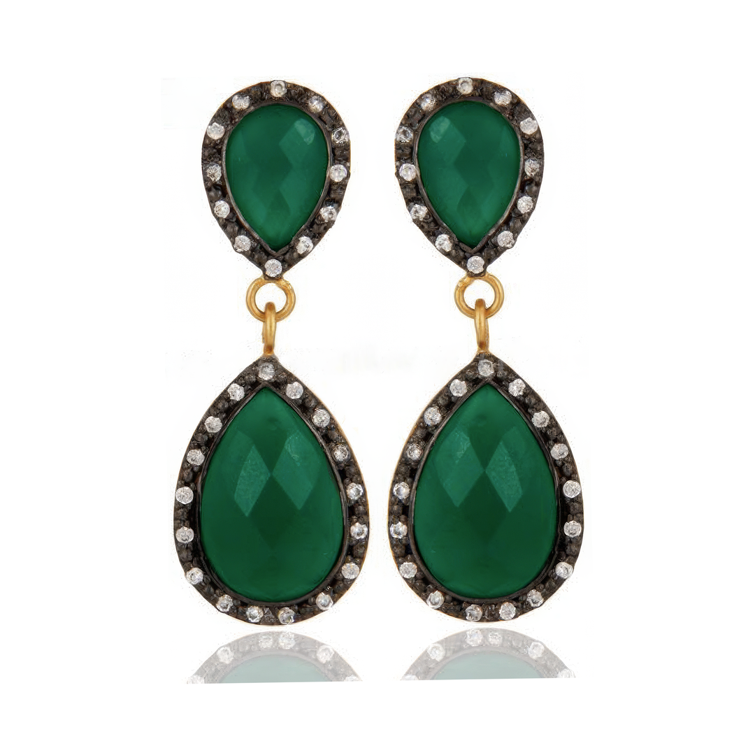 Green Onyx Krika Earrings