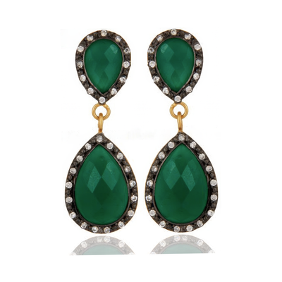 Green Onyx Krika Earrings