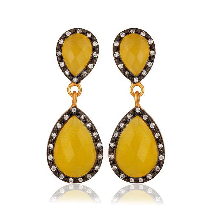 Yellow Moonstone Krika Earrings