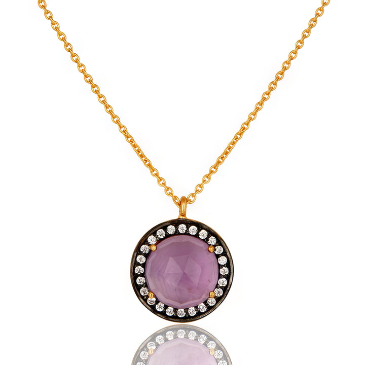 Amethyst Halo Necklace