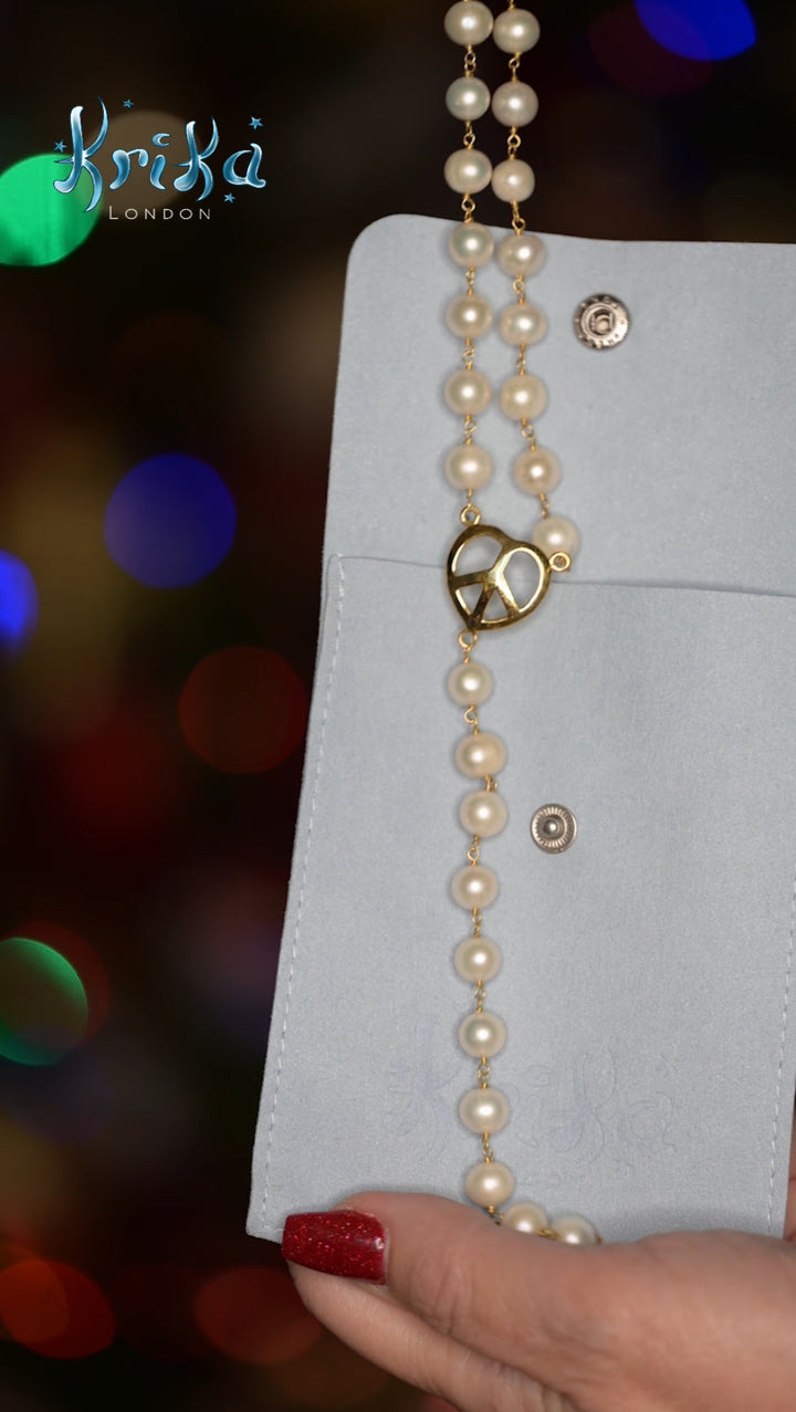 Pearl Prayer Necklace in 18ct Gold-Plated Sterling Silver