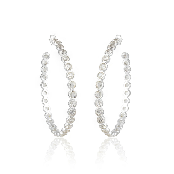Zirconia Chrysta Earrings L-Silver