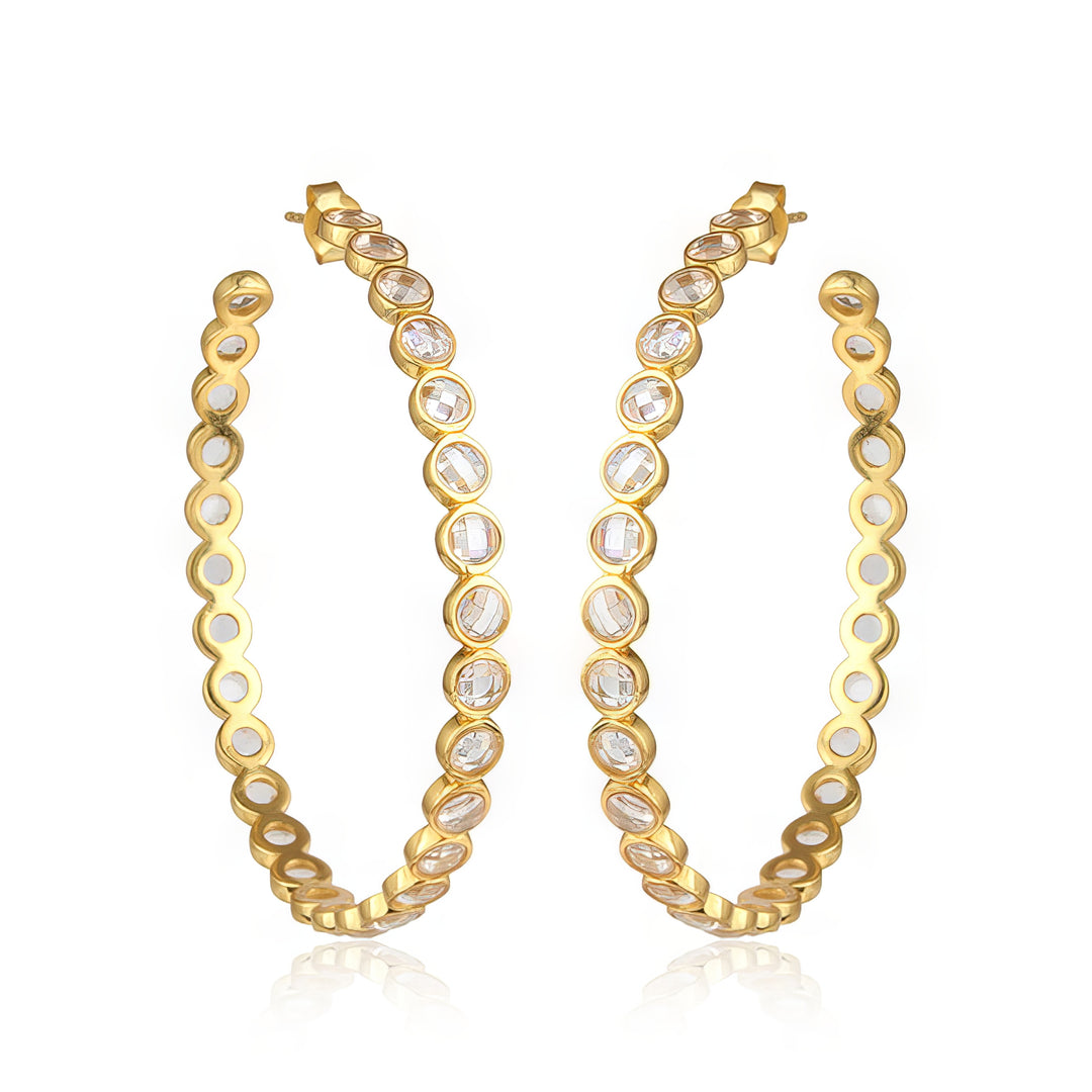 Zirconia Chrysta Earrings L-Gold