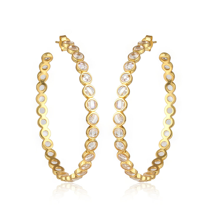 Zirconia Chrysta Earrings L-Gold