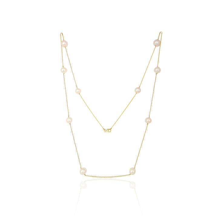 Titan Freshwater Pearl Sterling Silver Necklace Gold Plated