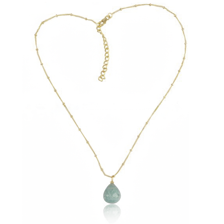 Amazonite Drop Necklace in 18ct Gold-Plated Sterling Silver