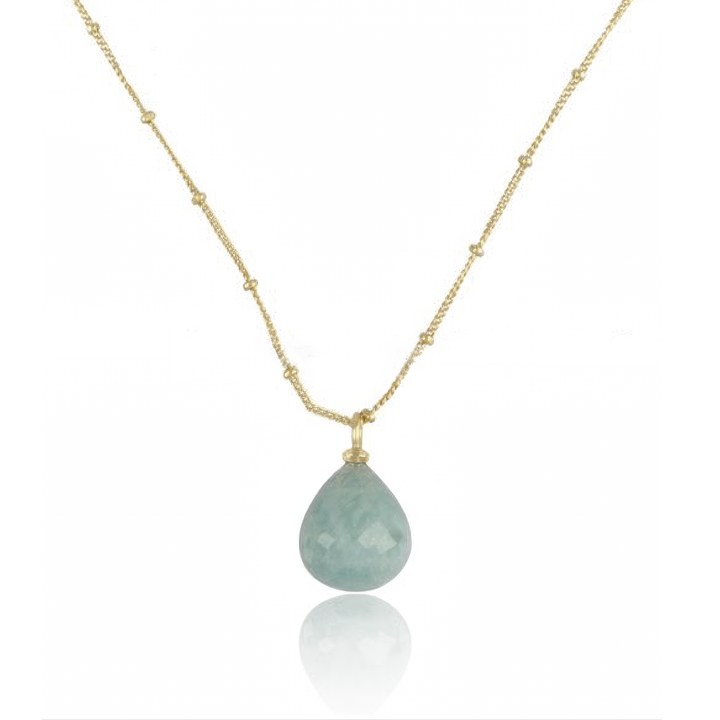 Amazonite Drop Necklace in 18ct Gold-Plated Sterling Silver