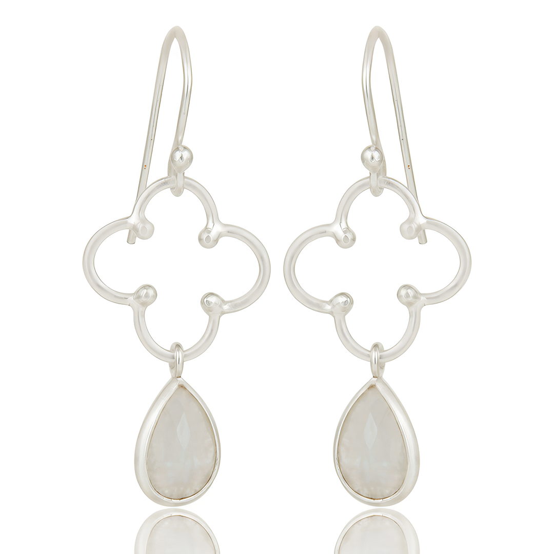 Flower Dew Earrings Moonstone