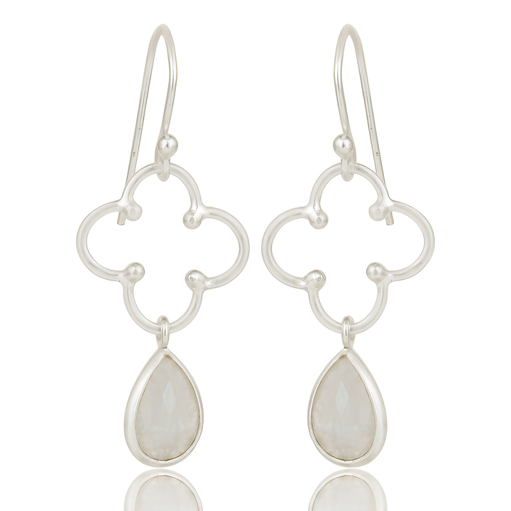 Flower Dew Earrings Moonstone