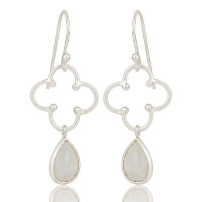 Flower Dew Earrings Moonstone