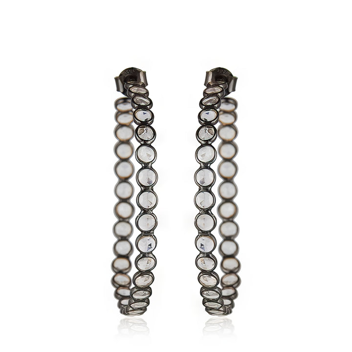 Zirconia Chrysta Earrings L-Black