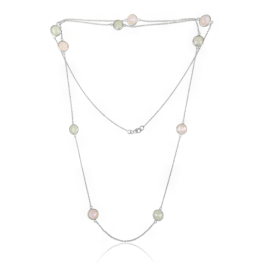 Moonstone Confetti Necklace Silver