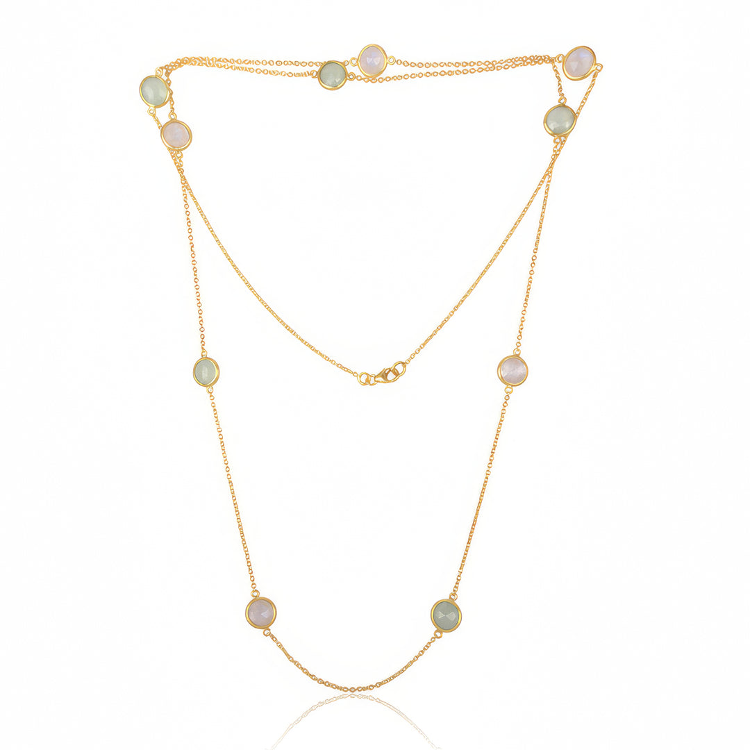 Moonstone Confetti Necklace Gold